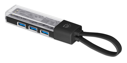 Hub Combo USB 3.2 USB-C e USB-A 4 Porte Nero Trasparente