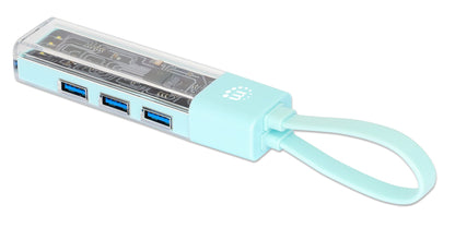 Hub Combo USB 3.2 USB-C e USB-A 4 Porte Verde Trasparente