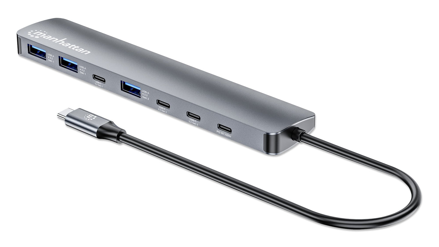 Hub 7 porte USB3.2 10G/5G 4x USB-C + 3x USB-A con Power Delivery