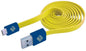 Cavo Flat USB AM a Micro USB M 1m Giallo / Blu