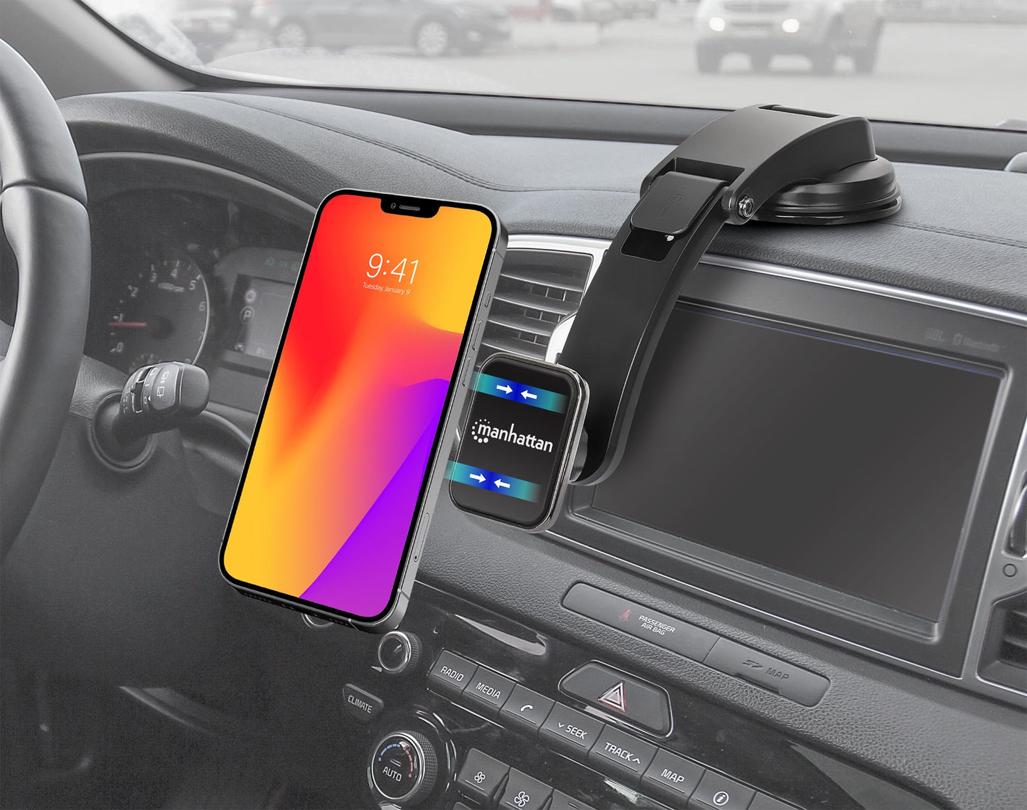 Stand Smartphone da Cruscotto dell'auto con Supporto Magnetico