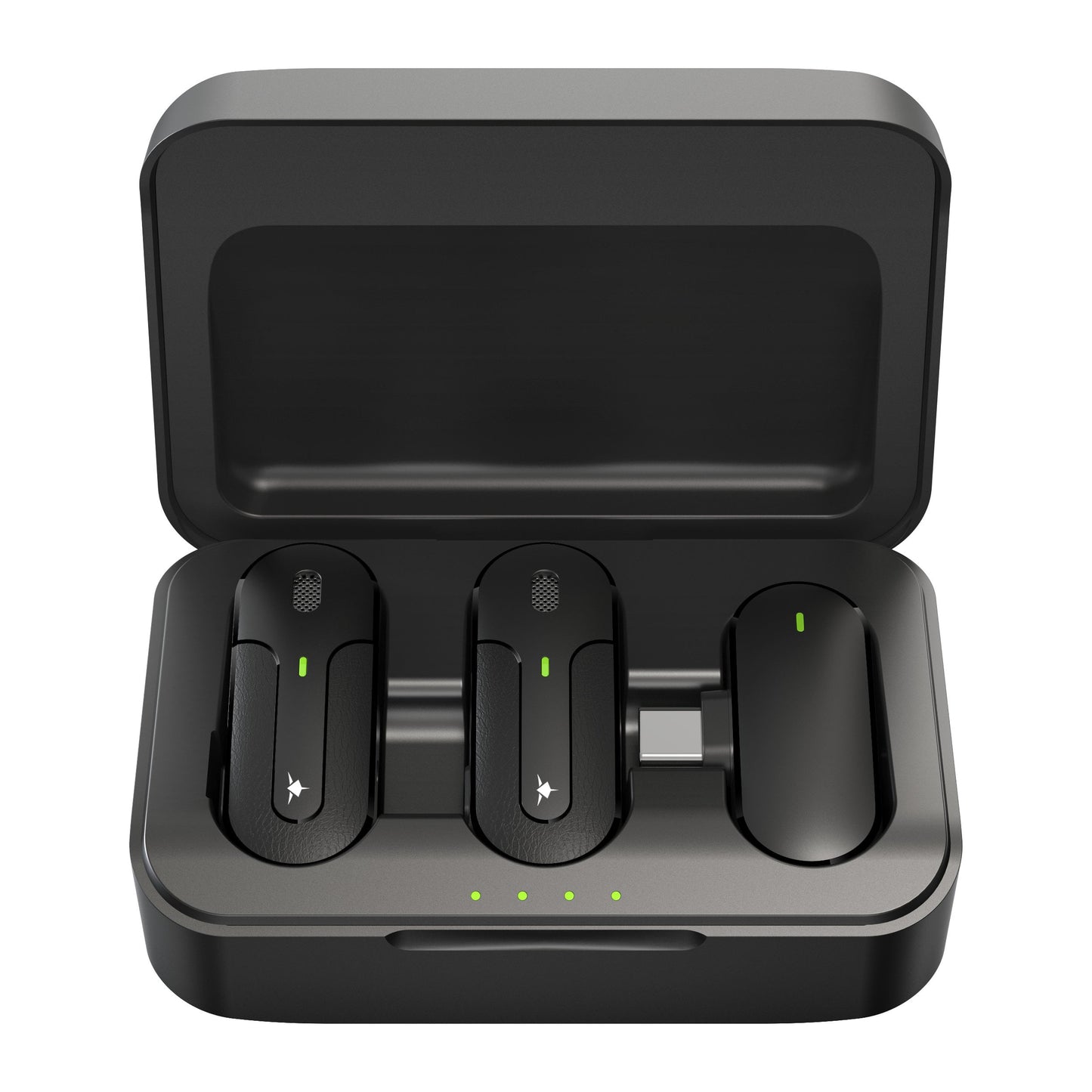 Set 2 Mini Microfoni Lavalier Wireless con Ricevitore USB-C&trade; e Custodia di Ricarica, IKORO