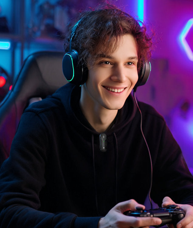 Set 2 Mini Microfoni Lavalier Wireless con Ricevitore USB-C e Custodia di Ricarica, IKORO