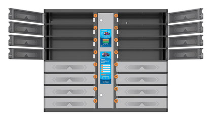 Armadio di Ricarica USB-C 16 Scomparti con Chiusura a PIN e Touchscreen 850W Grigio
