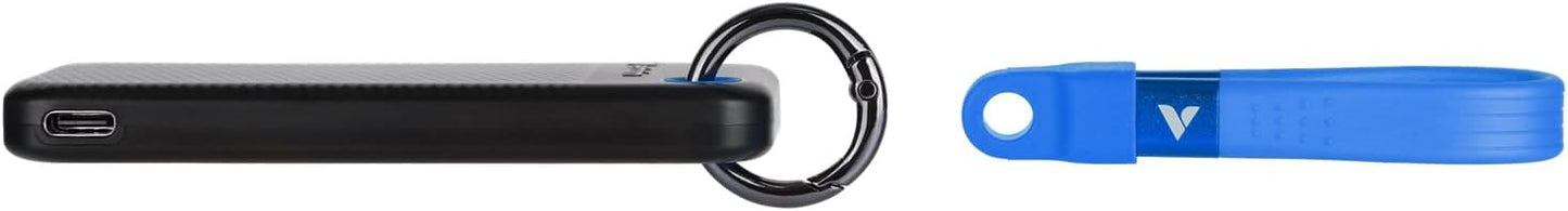 Pocket SSD Portachiavi con Attacco per Cavo USB-C 1TB Nero Blu