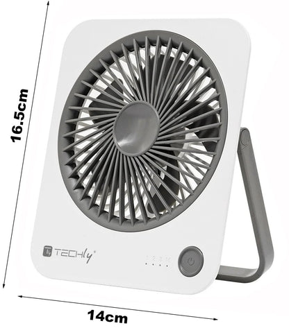 Ventilatore da Scrivania Ultra Sottile Pieghevole e Portatile a 4 Velocità