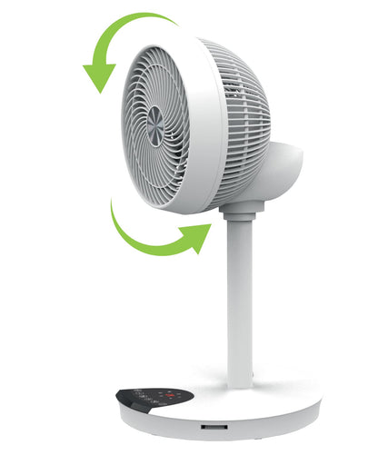 Ventilatore 9'' 2 in 1 con Piantana a 2 Altezze 12 Velocità con Telecomando Oscillazione a 720&deg; e Timer