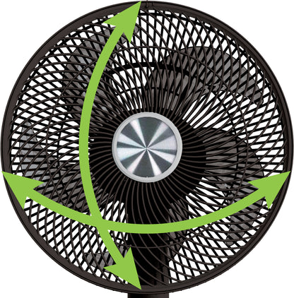 Ventilatore 12'' 2 in 1 con Piantana a 3 Altezze 12 Velocità con Telecomando Oscillazione a 720&deg; e Timer