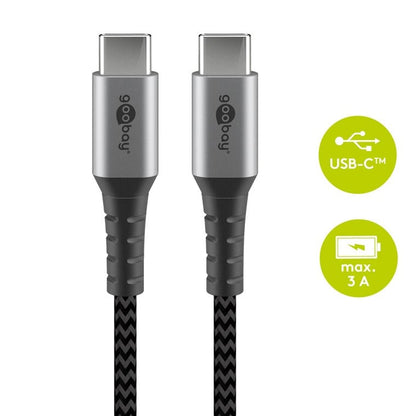 Cavo Tessile USB-C Maschio/USB-C Maschio 1 m Grigio