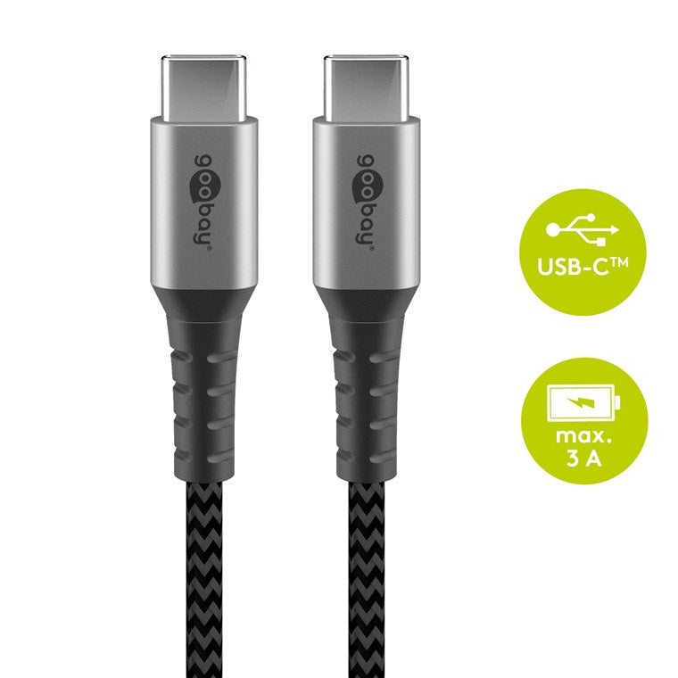 Cavo Tessile USB-C Maschio/USB-C Maschio 0,5 m Grigio