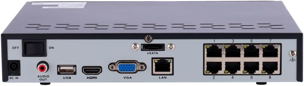 Kit Videosorveglianza NVR PoE 8CH 2TB HDD e 4 Telecamere di Sicurezza PoE, PS2KB02-8