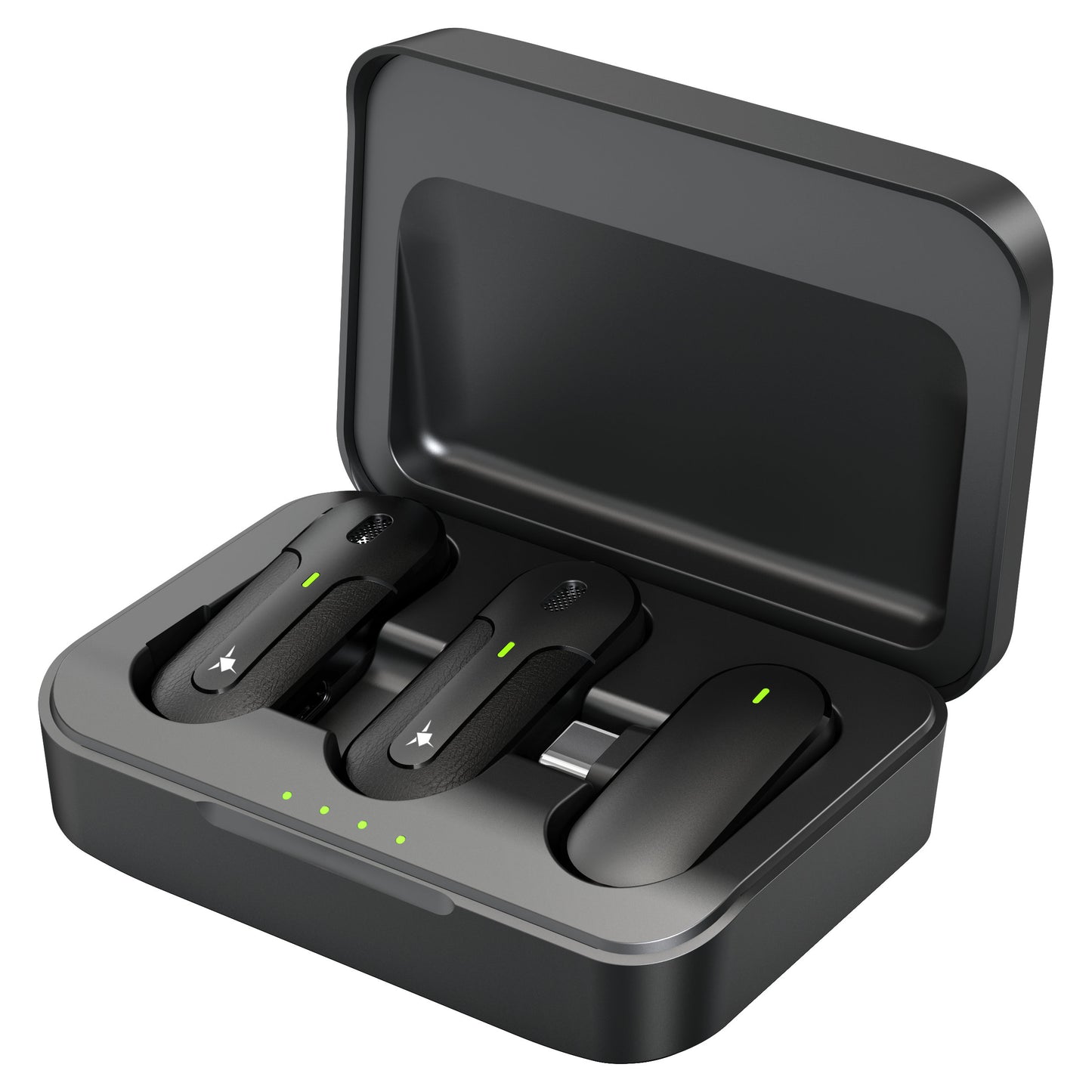 Set 2 Mini Microfoni Lavalier Wireless con Ricevitore USB-C e Custodia di Ricarica, IKORO