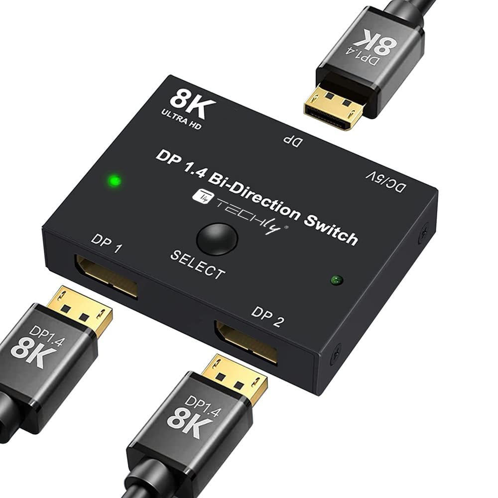 Switch Bidirezionale Convertitore Splitter DisplayPort 8K DP1.4 per Sorgenti Multiple e Display