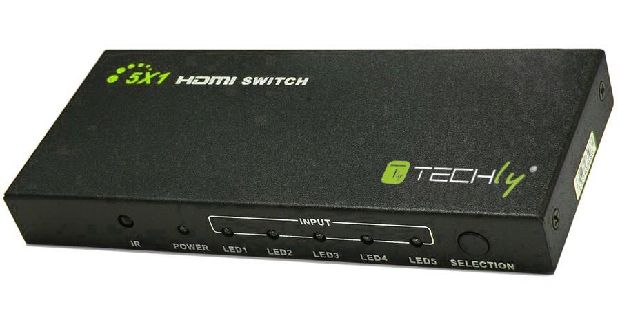 Switch HDMI 5 IN 1 OUT con Telecomando 4K UHD 3D
