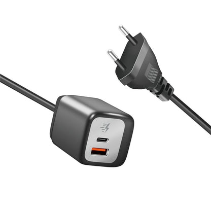 Caricatore Alimentatore GaN 1x USB-C 1x USB-A 30W con Cavo