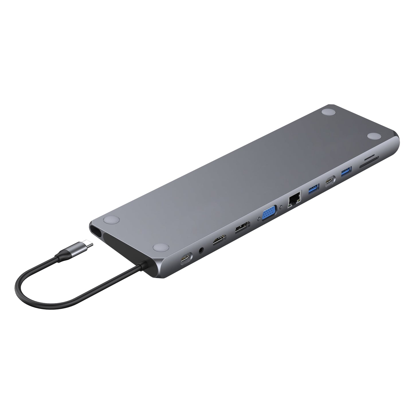 Docking Station 12 in 1 USB-C Hub VGA HDMI DP RJ45 con Lettore Micro SD/SD