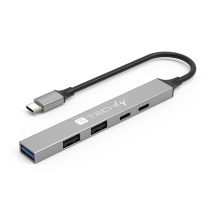 Hub USB 3.2 a 5 porte USB-A/USB-C Slim in Metallo