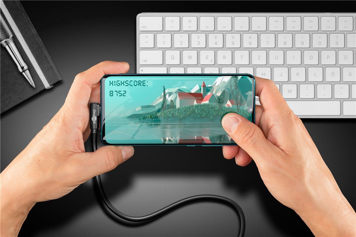 Cavo USB3.2 USB-C M 90° a USB tipo A M 2m Nero