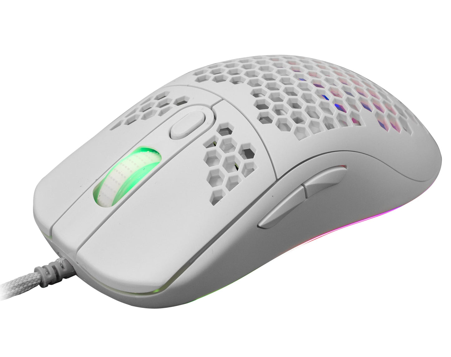 Mouse Ottico USB Gaming 6400 Dpi Retroilluminazione LED RGB 6D Bianco, GALAHAD
