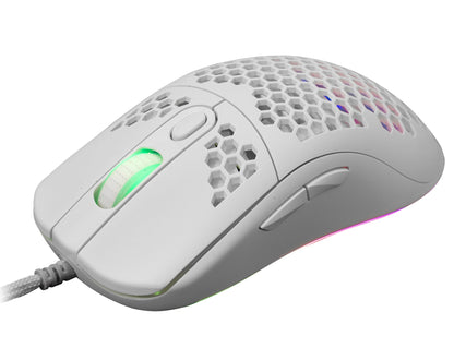 Mouse Ottico USB Gaming 6400 Dpi Retroilluminazione LED RGB 6D Bianco, GALAHAD