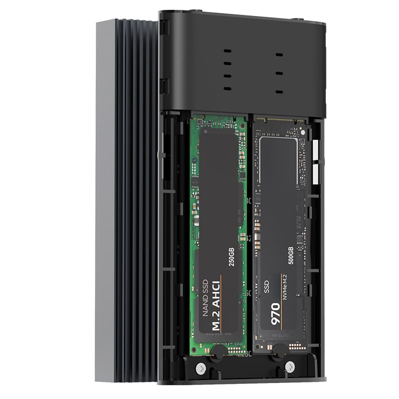 Box Esterno Duplicatore Clone Offline USB3.2 Gen 2x2 USB-C M.2 PCIe NVME 20 Gbps