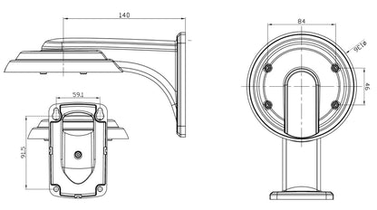 Staffa a Parete da Interno per Telecamera, AVA43BK-WBKT
