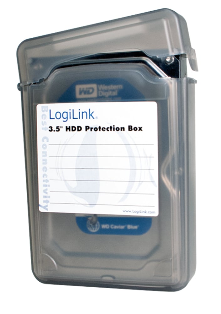 Scatola di Protezione per 1 HDD 3,5'' Nero Trasparente