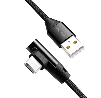 Cavo HighSpeed USB-C Maschio Angolato/USB-A Maschio Dritto 0,3 metri Nero
