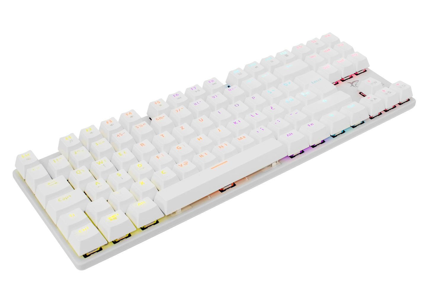 Tastiera Gaming Meccanica USB Anti Ghosting Retroilluminazione LED RGB 87 Tasti Bianco, COMMANDOS