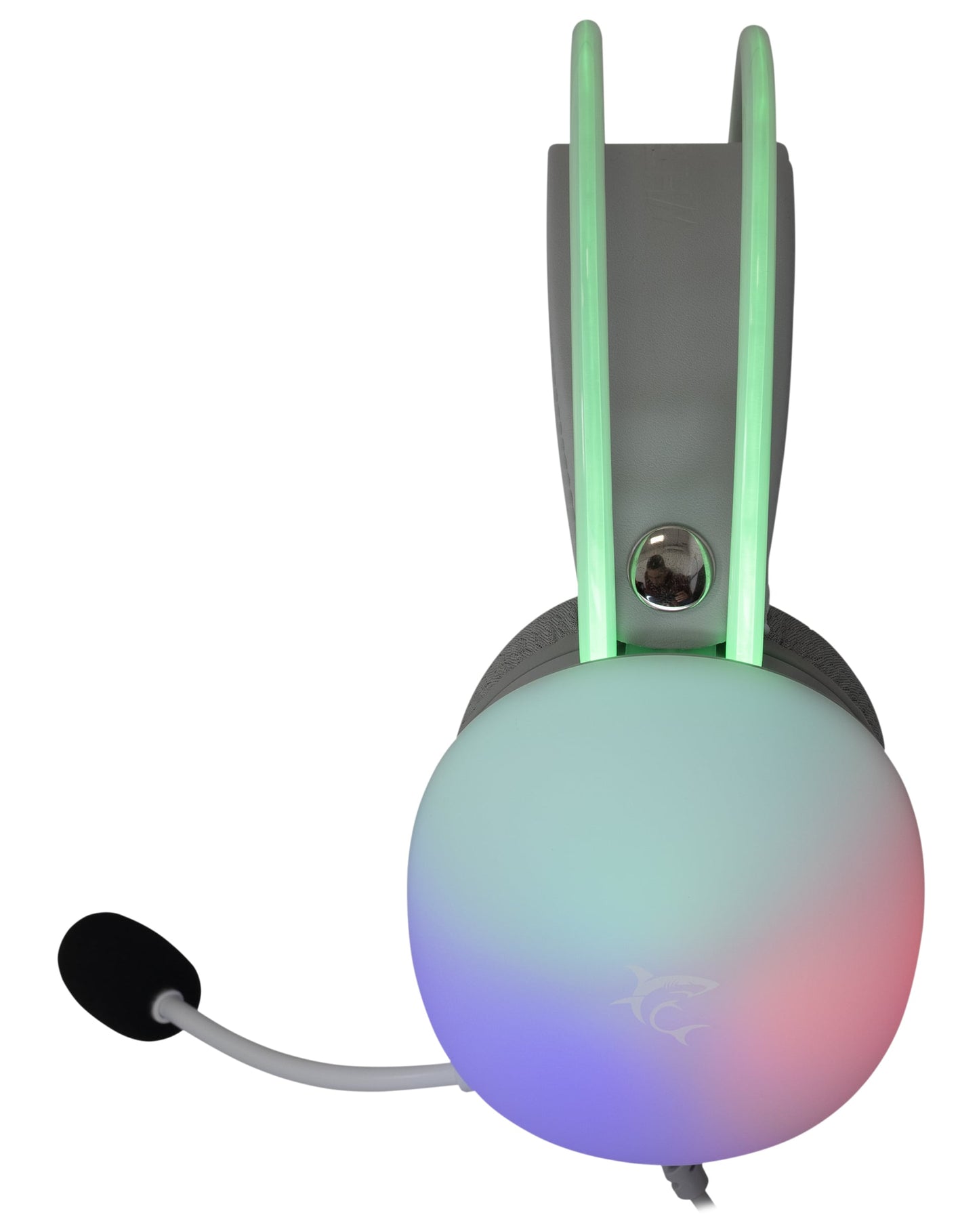 Cuffia Gaming Stereo con Microfono e Illuminazione RGB su Cuffie e Archetto Bianco FIREFLY