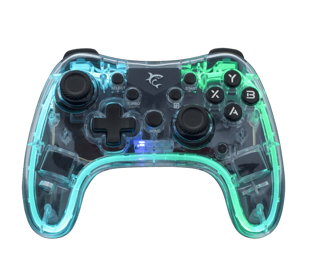 Joypad Controller di Gioco con Retroilluminazione LED e Doppia Vibrazione USB-C e Bluetooth