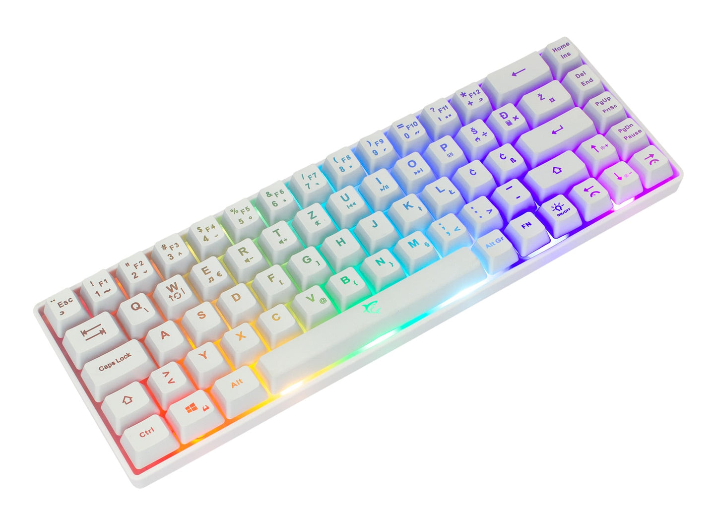 Tastiera Gaming USB 68 Tasti con Retroilluminazione LED RGB Bianco