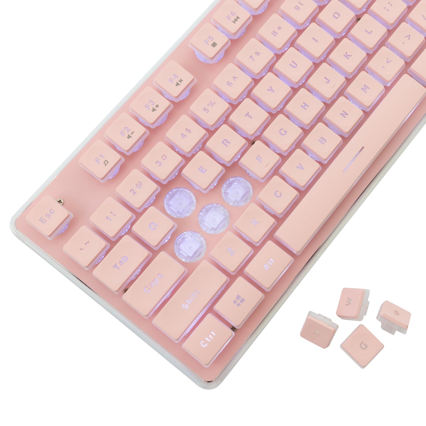 Tastiera Gaming USB 104 Tasti con Retroilluminazione LED Rosa