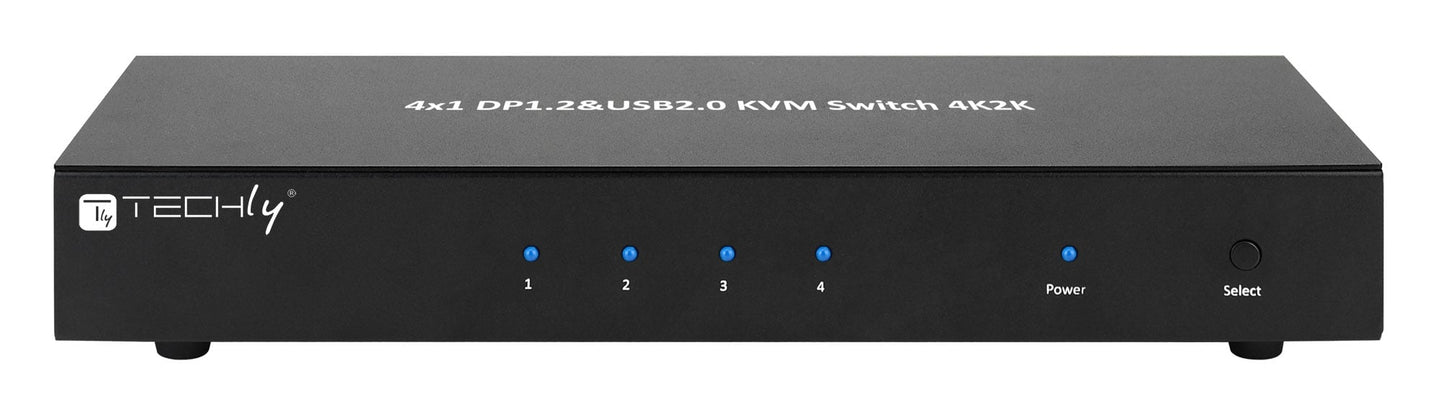 Switch KVM DisplayPort  1.2 e USB 2.0 4 porte con hub e audio
