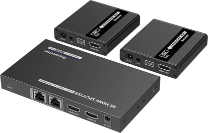 Extender Splitter HDMI 2 vie su Cavo di Rete 70 metri PoC