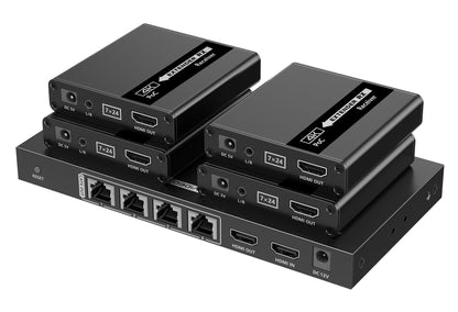 Extender Splitter HDMI 4 vie su Cavo di Rete 70 metri PoC