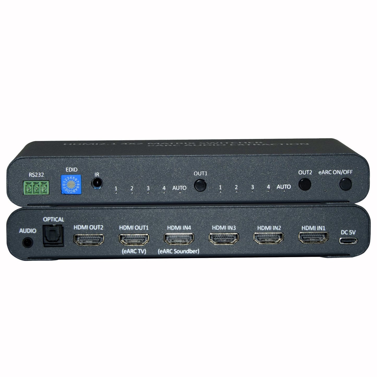 Switch Matrix HDMI 4x2 8K con Estrattore Audio Esterno