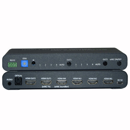 Switch Matrix HDMI 4x2 8K con Estrattore Audio Esterno