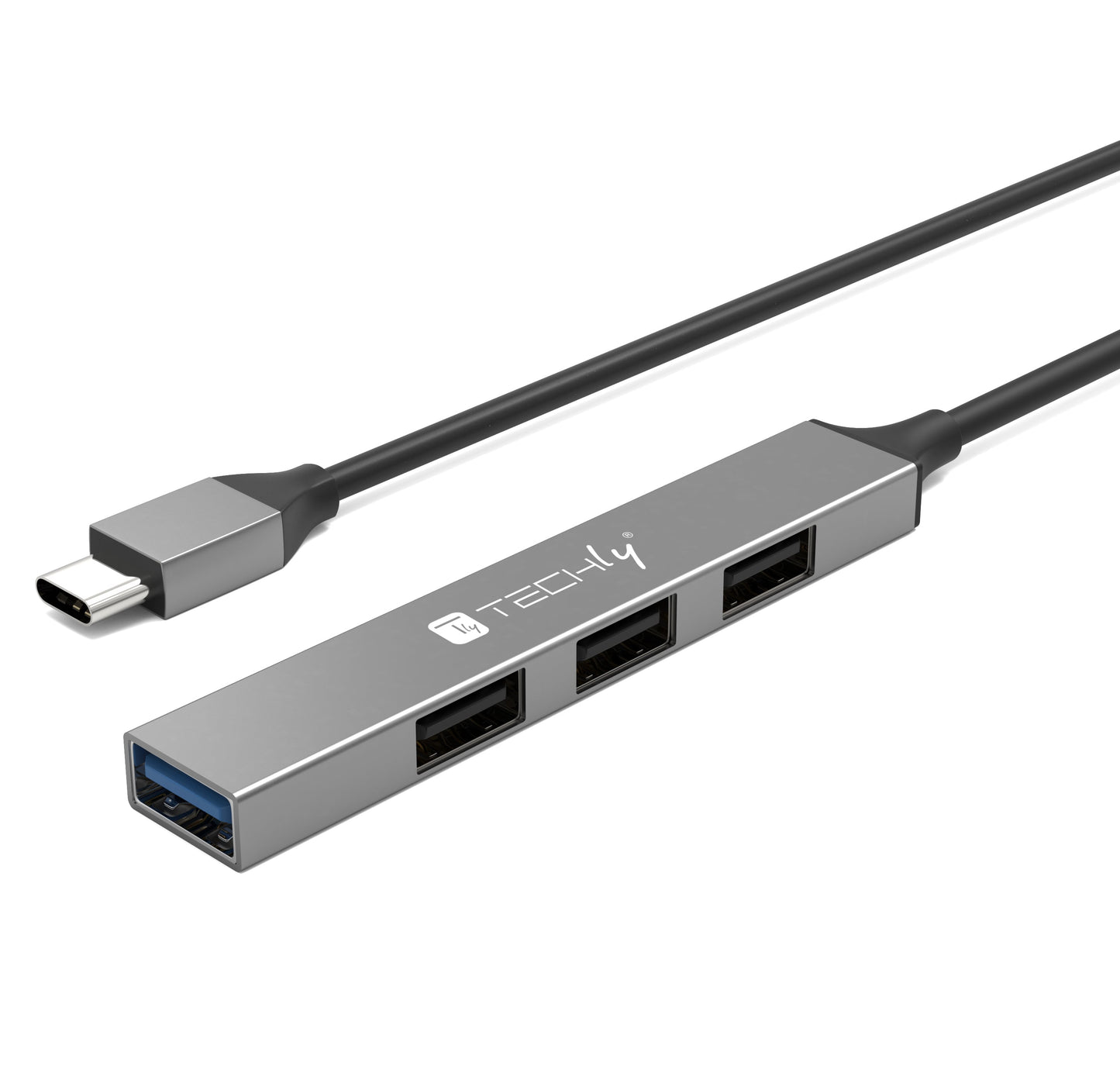 Hub USB-C 3.2 a 4 porte USB-A Slim in Metallo
