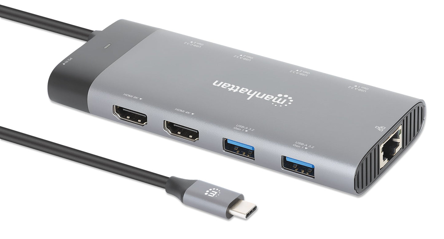 Docking Station USB-C PD Doppio Monitor 8K Multiporta 10 in 1
