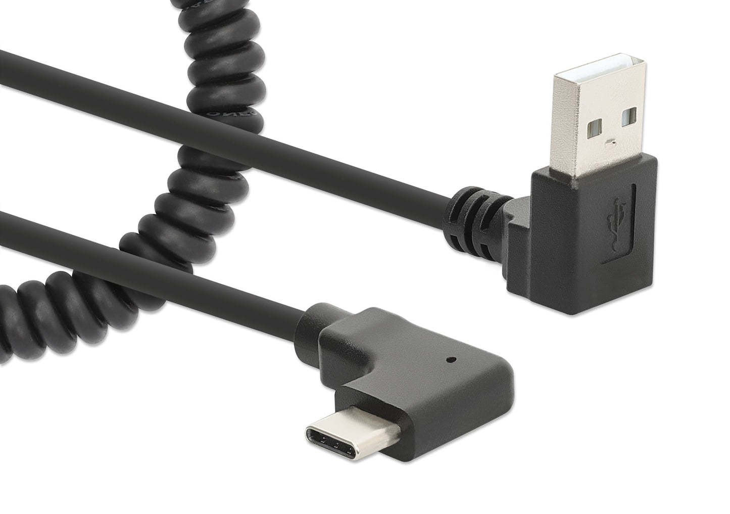 Cavo di Ricarica USB-A a USB-C 1m Spiralato Nero