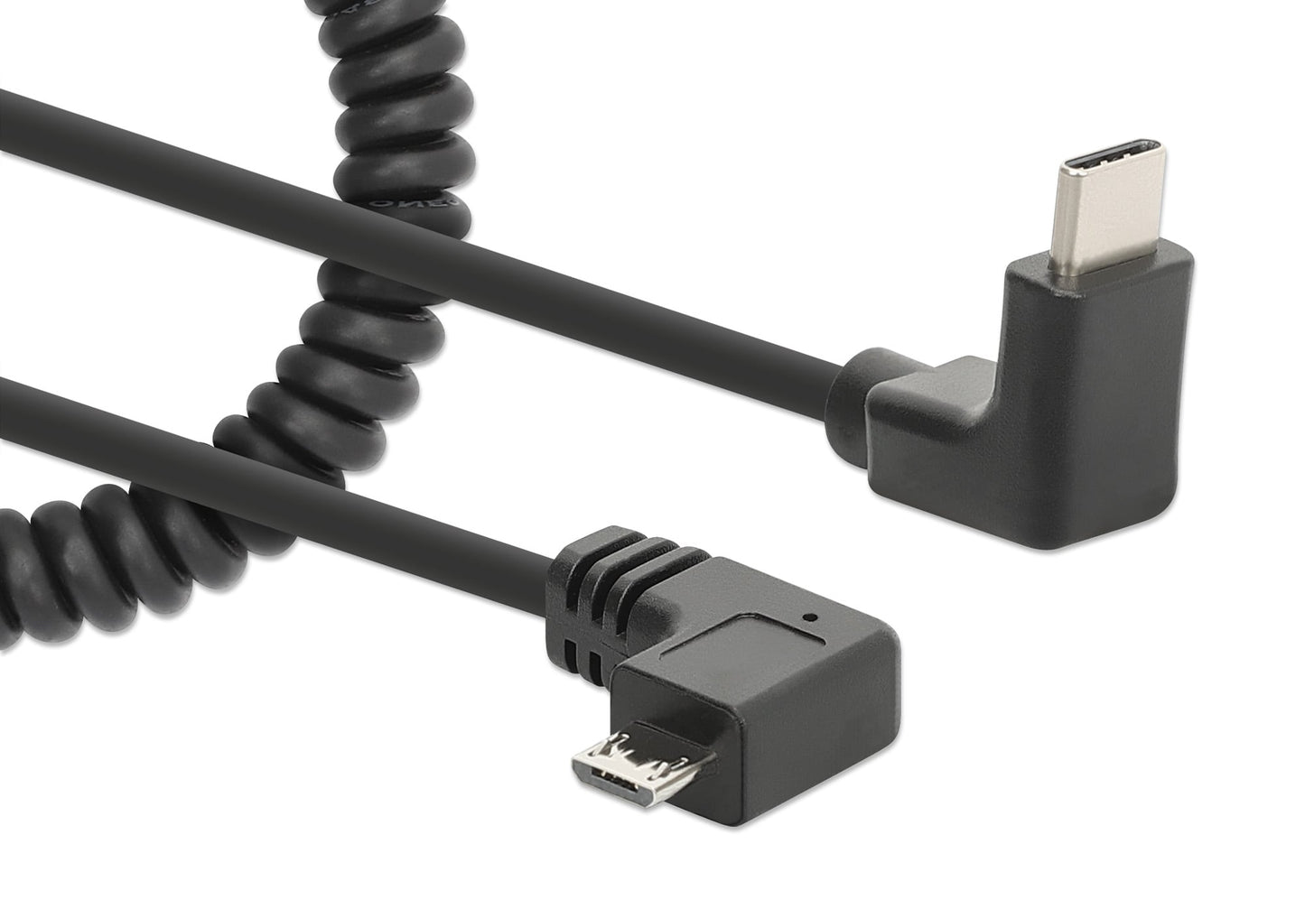 Cavo di Ricarica USB-C a Micro-USB 1m Spiralato Nero