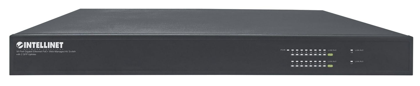 Switch AV Gigabit Ethernet PoE+ a 16 porte 2 SFP