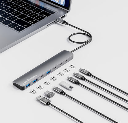 Hub 7 porte USB3.2 10G/5G 4x USB-C + 3x USB-A con Power Delivery