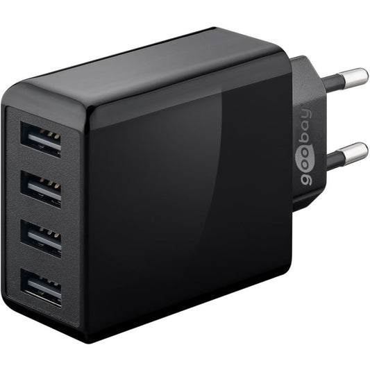 Caricatore da Muro USB a 4 vie 30W Nero