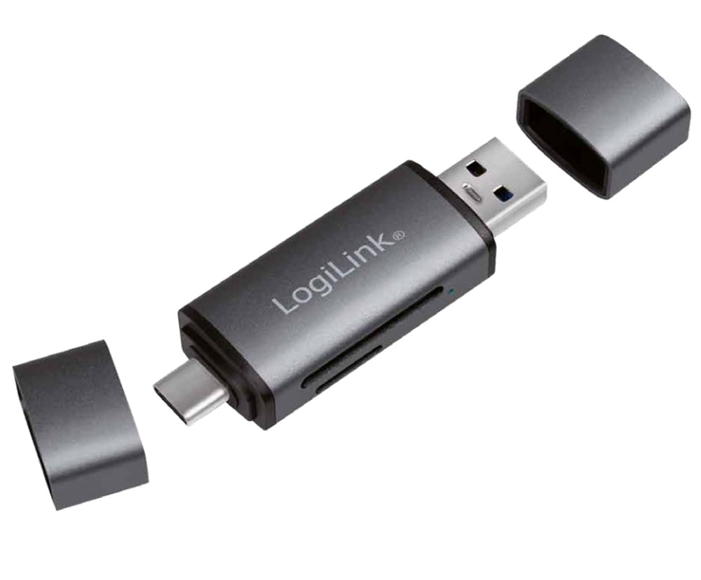 Lettore USB 3.2 Gen 1 di SD e MicroSD con Connessioni USB-C&trade; e USB A OTG