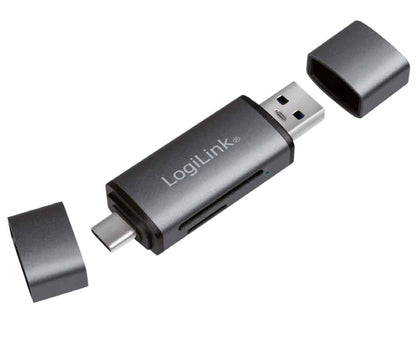 Lettore USB 3.2 Gen 1 di SD e MicroSD con Connessioni USB-C e USB A OTG