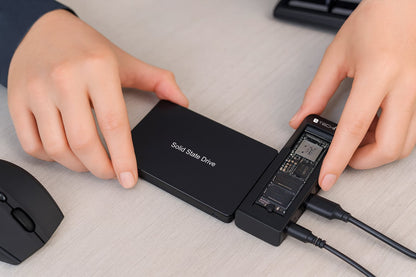 Adattatore/Duplicatore per HDD/SSD SATA da 2,5”/3,5” e SSD NVME M.2