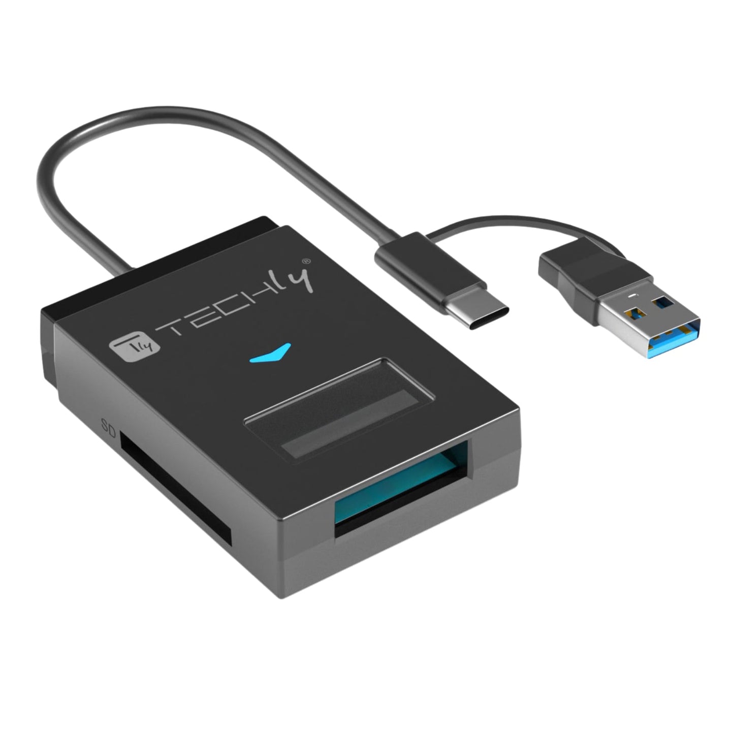 Adattatore USB-A/USB-C a NVME/SATA M.2 con Lettore Memorie SD/TF