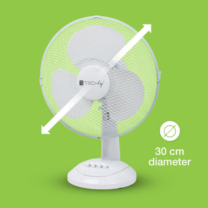 Ventilatore Rotante da Tavolo Diametro 30 cm a 3 Velocità